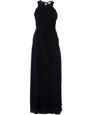 Twinset Pleated Sleeveless Gown Dress - Black