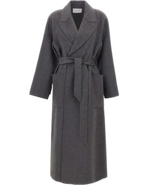 Kaos Long-Sleeved Coat With A Tie-Waist - Grey