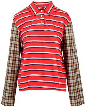 MSGM Striped Polo Shirt - Red