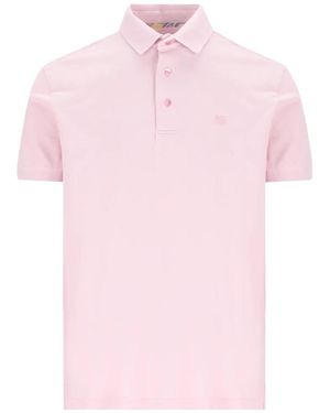 Etro Logo Embroidered Polo Shirt - Pink