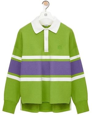 Loewe Cotton Long-Sleeved Polo Shirt - Green