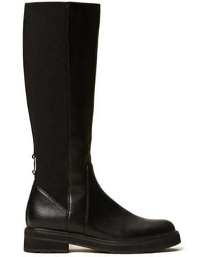 Twinset Elastic-Back High Boots - Black