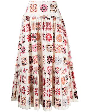 La DoubleJ Balletto Medium Length A-Line Skirt - White