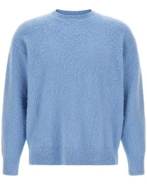 Roberto Collina Textured Crewneck Knitted Sweater - Blue