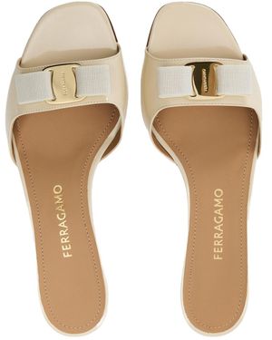 Ferragamo Simple Slippers - White