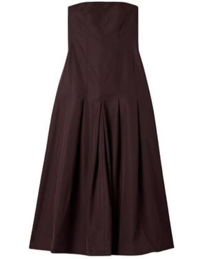 Kallmeyer Pleated Wool-Blend Twill Midi Dress - Purple
