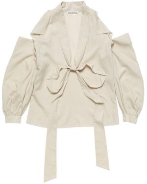 Acne Studios Cut-Out Blouse With Bow - White