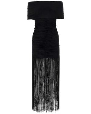 KHAITE Jacinta Off-Shoulder Ruched Dress - Black