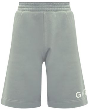 Givenchy Logo Printed Elastic Waist Shorts - Grey