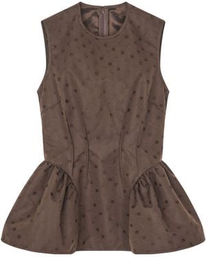 Cecilie Bahnsen Jacquard Sleeveless Top - Brown