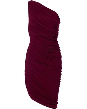 Norma Kamali Diana Gathered Asymmetric Minidress - Purple