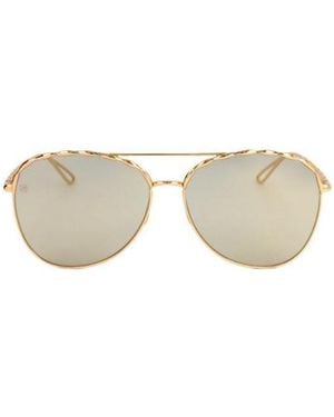 Elie Saab Aviator-Frame Sunglasses - White