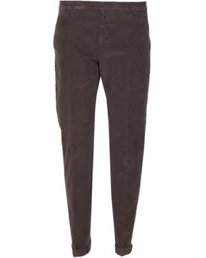 Dondup Gaubert Velvet-Effect Pants - Gray