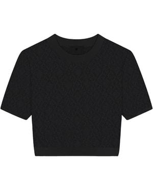 Givenchy Monogram 72 Jacquard Short-Sleeve Knit Top - Black