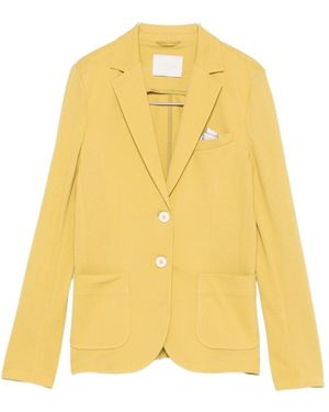 Circolo 1901 Pique-Texture Notched-Lapels Blazer - Yellow
