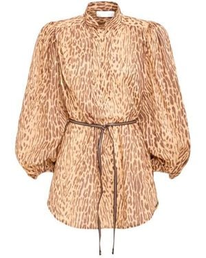 Zimmermann Cascadian Cotton Tunic Top - Natural