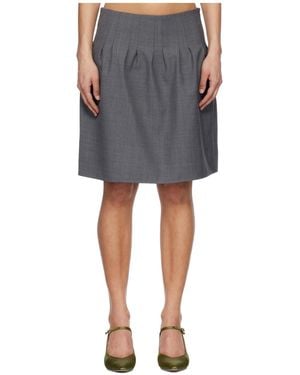 ShuShu/Tong Low-Waisted Pleated Mini Skirt - Grey
