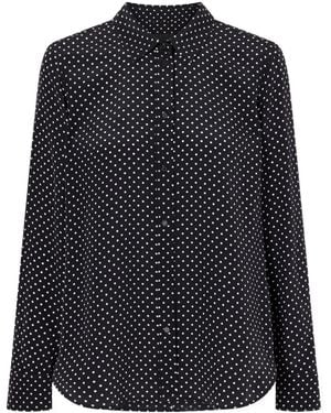 Nili Lotan Polka-Dot Silk Crepe De Chine Shirt - Blue