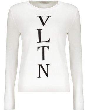 Valentino Vltn Crewneck Jumper - White