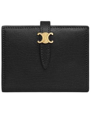 Celine Bi-Fold Card Holder Triomphe Pontet - Black