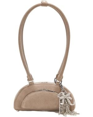Self-Portrait Mini Bow Charm Embellished Shoulder Bag - White