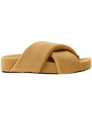 Jil Sander Crossover-Strap Open-Toe Sandals - Brown