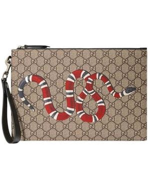 Gucci Gg Pouch With Kingsnake - Metallic