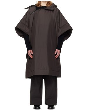 Homme Plissé Issey Miyake Hooded Zip-Fastening Padded Cape - Black