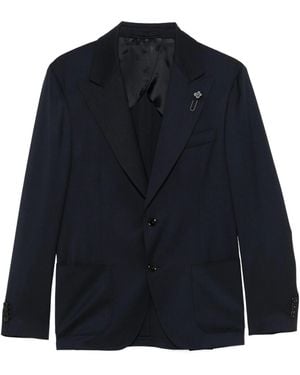 Lardini Single-Breasted Patch-Pocket Blazer - Blue