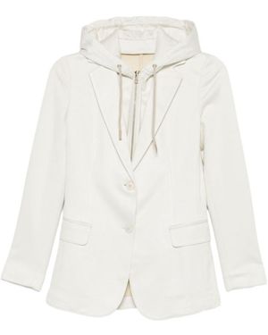 Eleventy Hooded Blazer - White