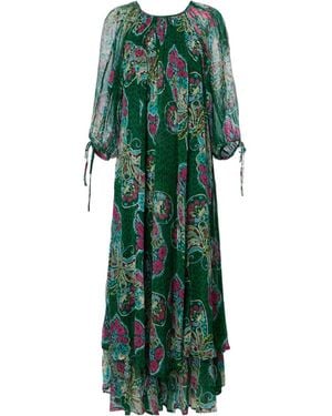 RIXO London Printed Pattern Dress - Green