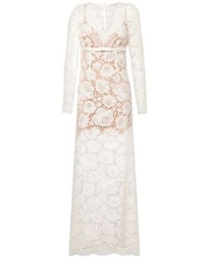 Self-Portrait Maxi Dress With Long Sleeves - White