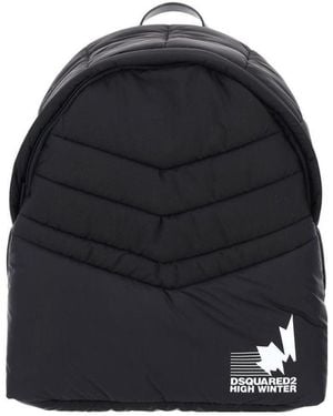 DSquared² Padded Logo-Print Backpack - Blue