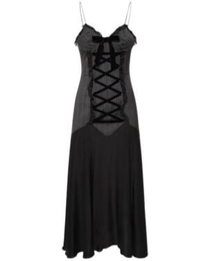 Alessandra Rich Pinstripe Dress - Black