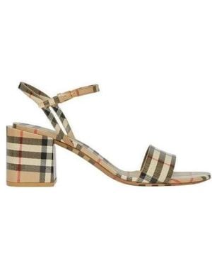 Burberry Vintage Check Open-Toe Sandals - Metallic