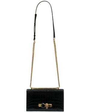 McQueen Jewelled Satchel Crossbody Bag - White