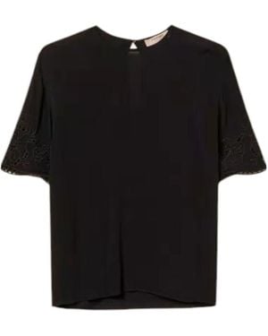 Twinset Embroidered Detail T-Shirt - Black