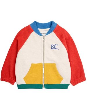 Bobo Choses Color Block Zipper Sweatshirt - Red