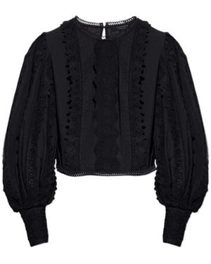 AllSaints Hart Lace Panel Top - Black