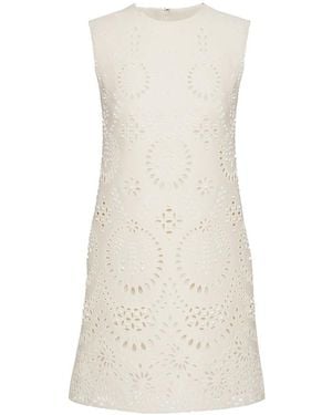Valentino Round Collar Sleeveless Dress - White