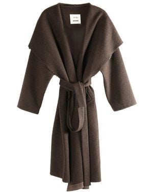 Uma Wang Long-Sleeved Hooded Coat - Black