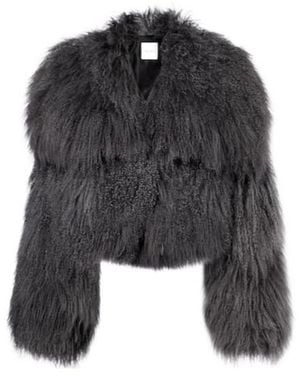 The Attico Shearling Jacket - Black