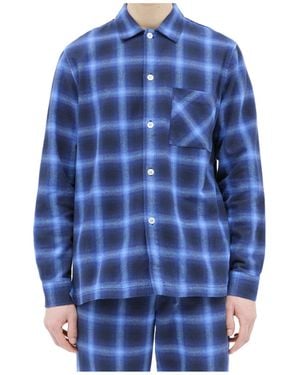 Tekla Checked Pyjamas Shirt - Blue