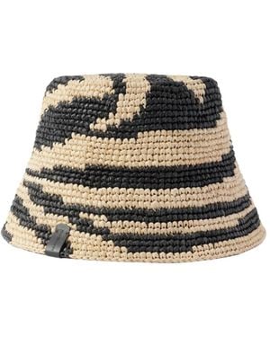 Zimmermann Zebra-Print Jacquard Raffia Fisherman's Hat - White