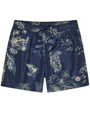 Moncler Floral Swim Trunks - Blue