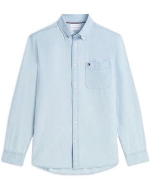 Tommy Hilfiger Button-Down Chest-Pocket Shirt - Blue