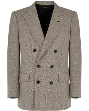 Tom Ford Double-Breasted Blazer - Brown