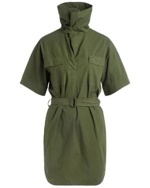 KENZO High-Neck Belted Dress - Green