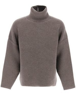 Fear Of God High Neck Drop Shoulder Sweater - Gray