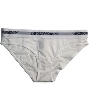 Emporio Armani Logo Waist-Edge Briefs Trousers - White